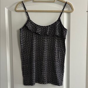J. Crew Navy and White Geometric Camisole